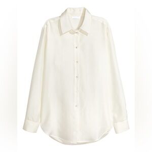 H&M White Dress Shirt Classic Silk